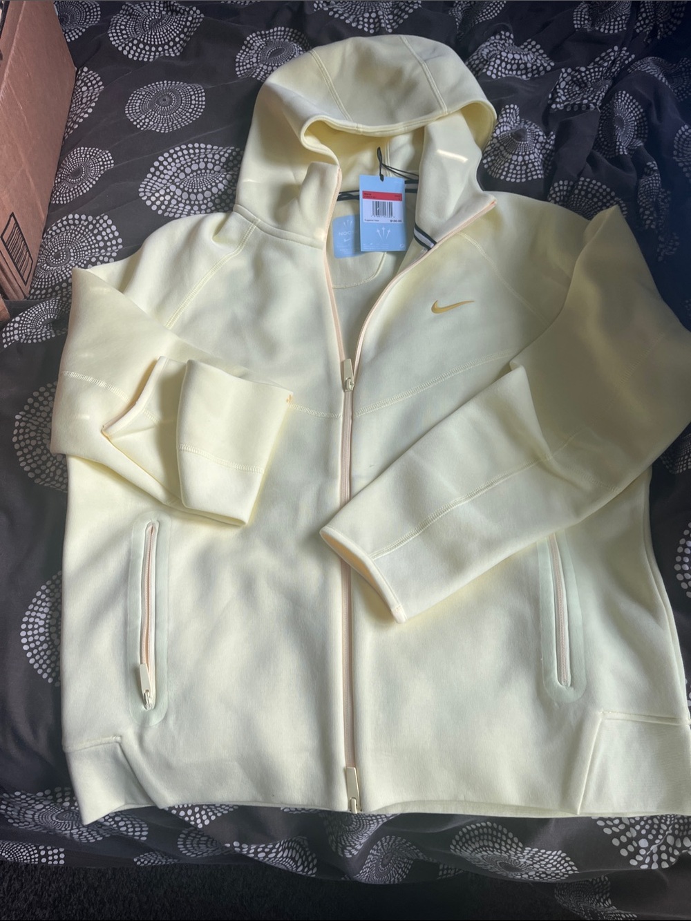 Nike Light Yellow Full-Zip Hooded Jacket